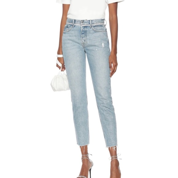 GRLFRND Denim - GRLFRND Karolina Embellished Skinny Jeans Light Wash